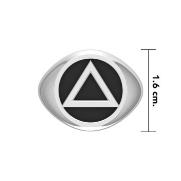AA Symbol Silver Ring TR117 - Jewelry